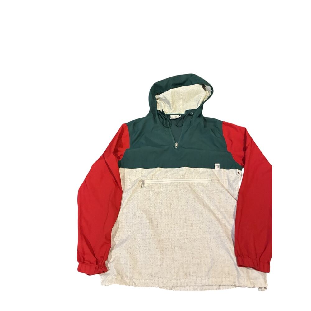 EMPYRE Windbreaker Jacket Hoodie Size M Colorblock 1/4 Zipper Pullover NWOT